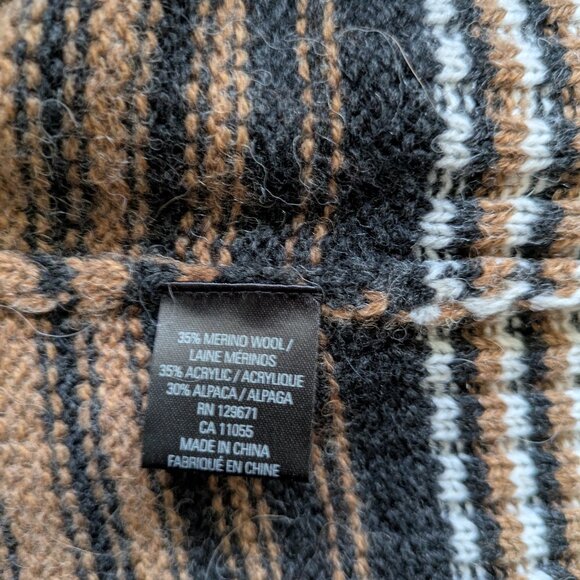 NWT 360 Sweater Italian Yarn Striped Turtleneck 35% merino wool 30% alpaca - Picture 4 of 7